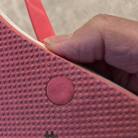 Kate Spade Pink Floral Flip Flops 7/8 - Picture 5 of 6
